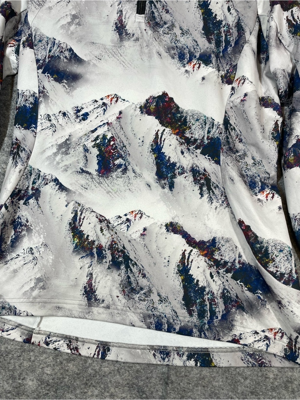 Mountain Force Ski Base Layer Top Mountain Print White Large Winter Sport Cozy - Picture 8 of 12